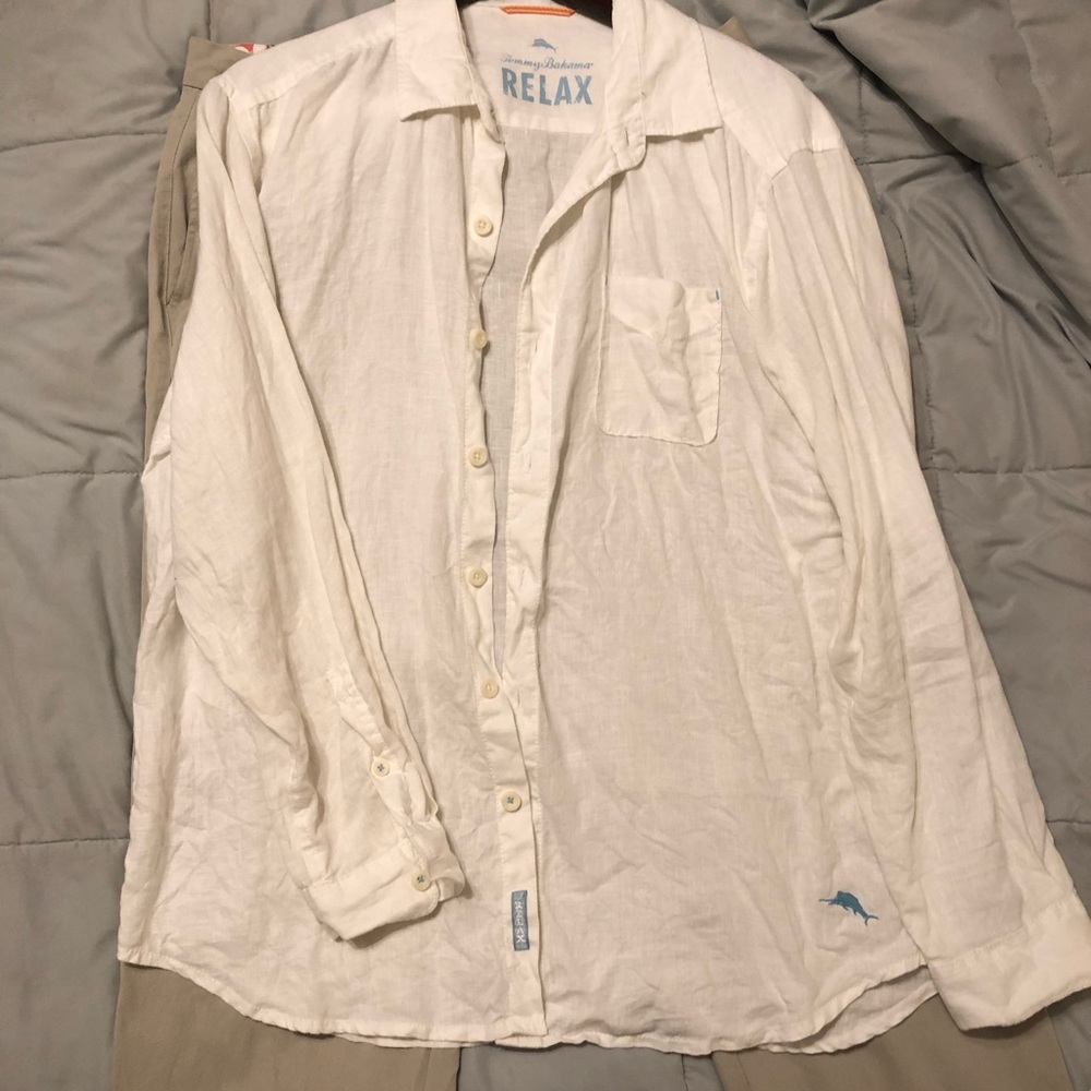 Tommy Bahama white linen shirt